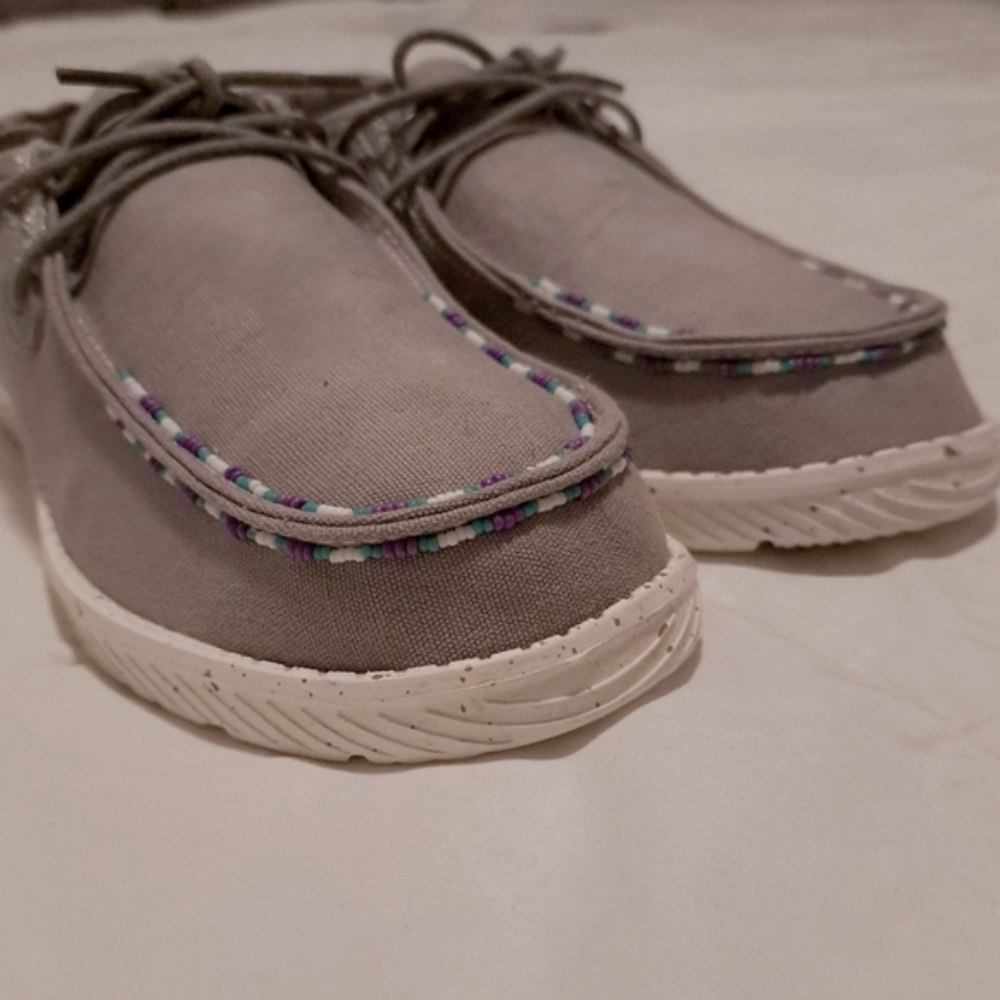New, Beaded, One of Kind, Custom Hey Dude style Women's Shoes - Picture 8 of 8
